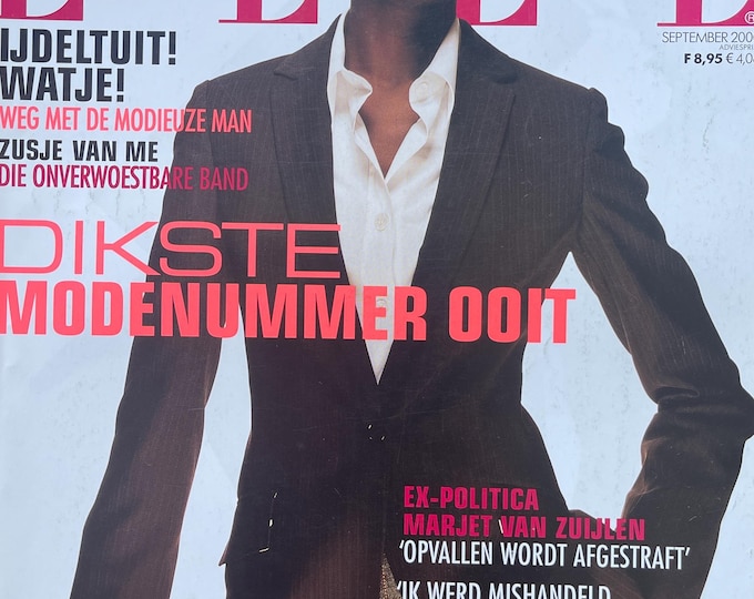 For Women who read fashion -Vintage rare fashion magazine ELLE 2000 Dutch edition cover Alex Wek!