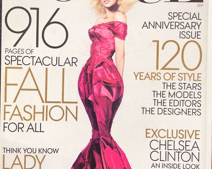 Own a piece of Vogue history -Vogue US 916 pages!! September 2012-Iconic Style Fashion Covers Photography Models & Editorials