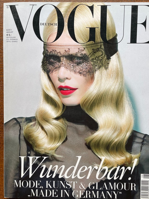 Pre-owned Vogue Deutsch German Claudia Schiffer - Etsy