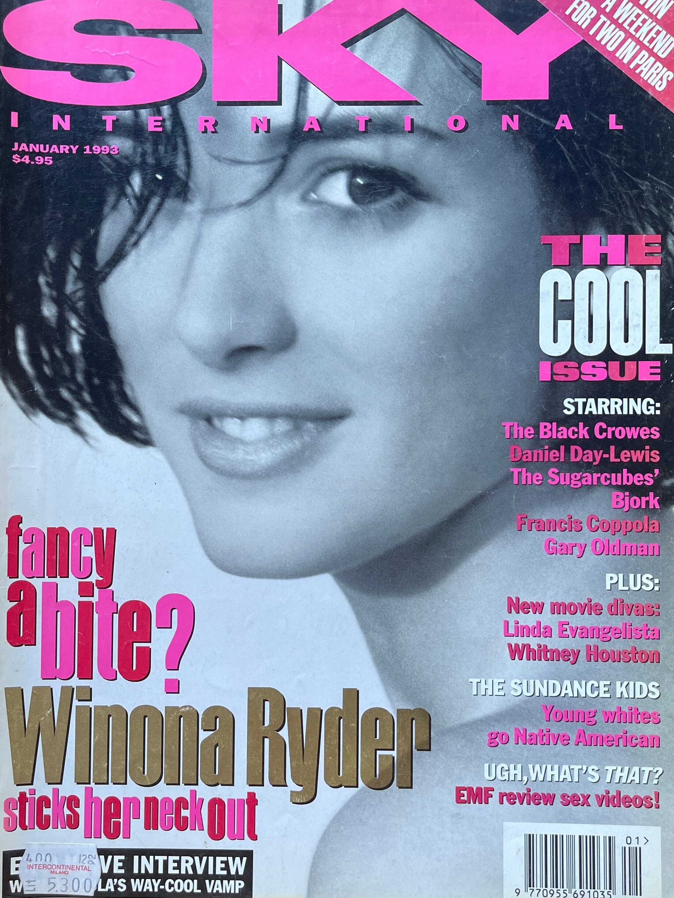Collectible - Vintage rare magazine SKY INTERNATIONAL 1993-Vintage Print -Iconic stories, Phorhography Collectible Retro issue