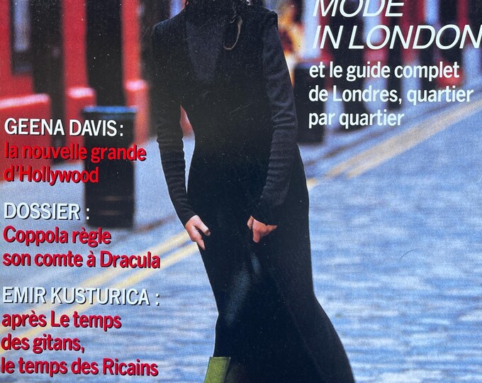 For Women who read fashion -Vintage fashion French magazine GLAMOR magazine Dec 1992/Jan 1993. Cover Geena Davis