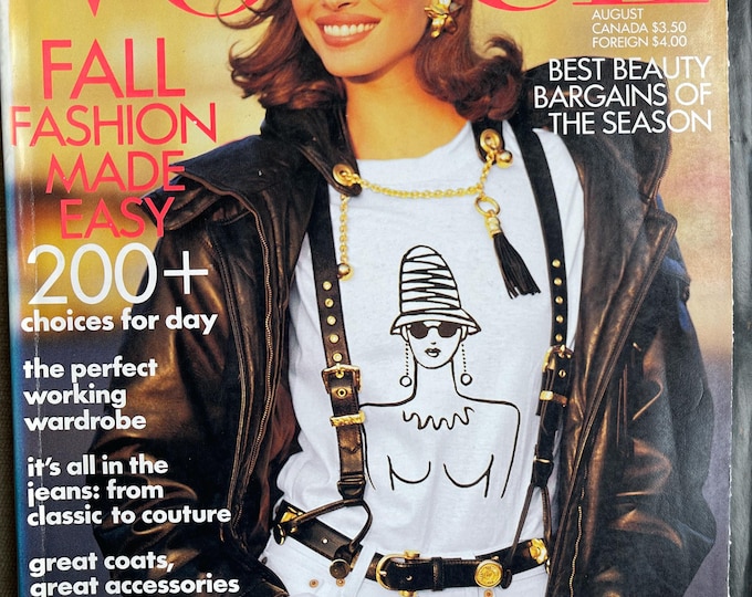 Vogue magazine August 1992 - Cover of Donna Karan's Prime Time