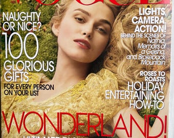 Pre-Owned Magazine VOGUE Us December 2005 cover Keira Knightley-Iconic Style Fashion Covers Photography Models & Editorials