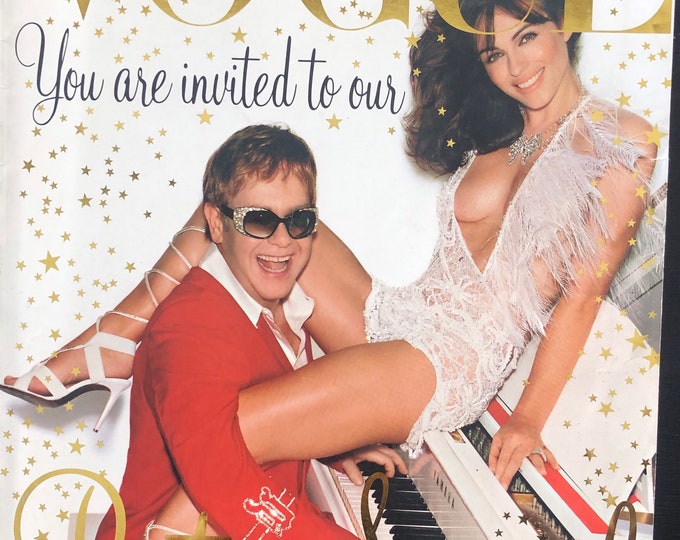 Pre-Owned Vogue magazine December 2002 - cover Elton John & Elizabeth Hurley