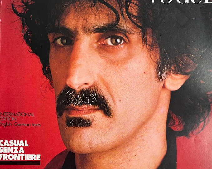Vintage rare fashion magazine L'UOMO VOGUE 1982 cover Frank Zappa - Iconic Men's Fashion & Style - Collectible issue!