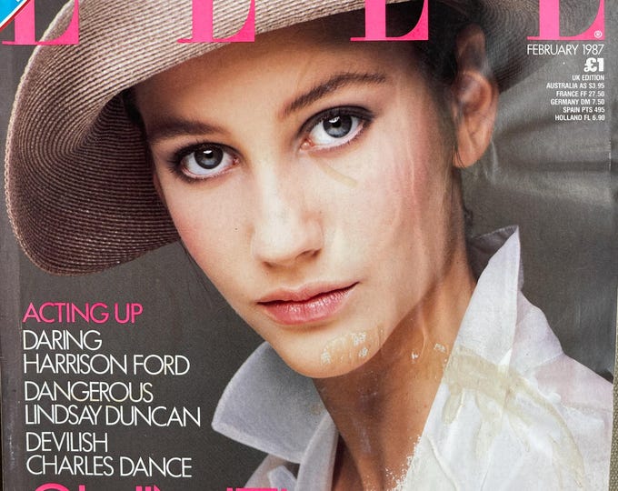 Pre-Owned fashion magazine Elle magazine 1987 cover Lisa Butcher