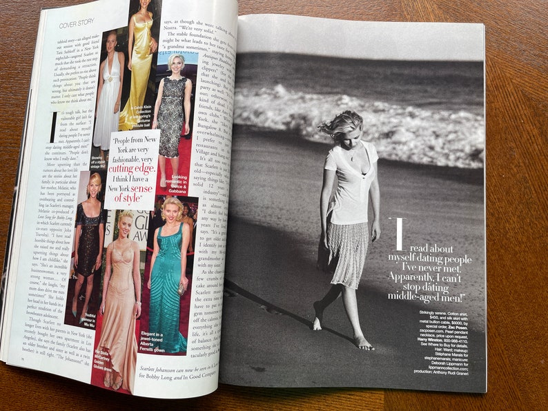 Begagnad vintagemodetidning Harper's Bazaar-omslag Scarlett Johansson! bild 10
