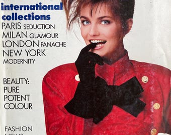 Pre-Owned magazine VOGUE ITALIA 1987-Iconic style & Cover Photography Fashion Models Collectible Issue!