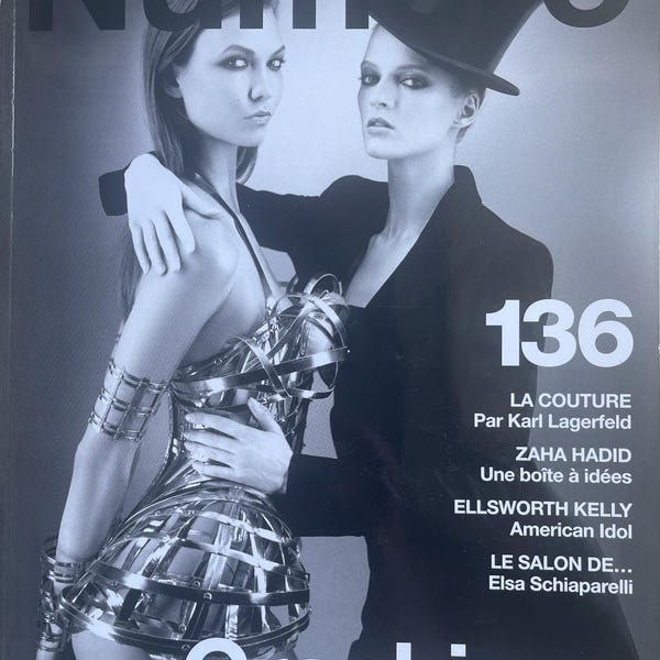 Magazine de mode vintage rare d'occasion, numéro 136, couverture Karlie Kloss et Daria Strokous - Graphique