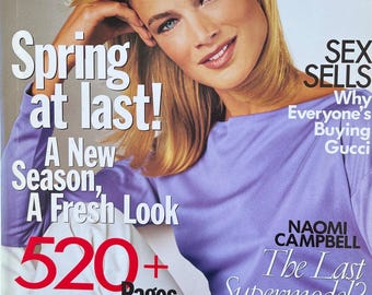 VOGUE Magazine March 1999 cover Carolyn Murphy, 520 pages fashion!-Iconic Style Fashion Covers Photography Models & Editorials