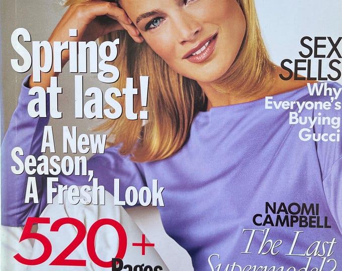 VOGUE Magazine March 1999 cover Carolyn Murphy, 520 pages fashion!-Iconic Style Fashion Covers Photography Models & Editorials