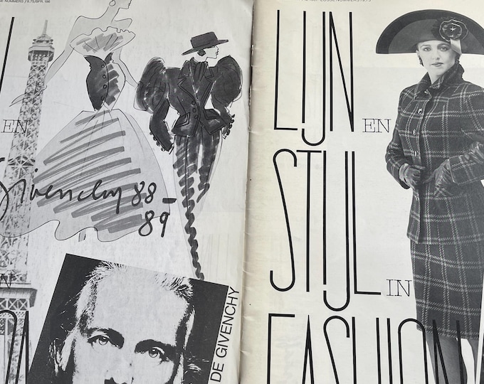 For Women who read fashion -Vintage Dutch fashion magazines (4x) 1987-1988 de Hubert de givenchy, Emanuel ungaro,Isley miyake,frank govers!