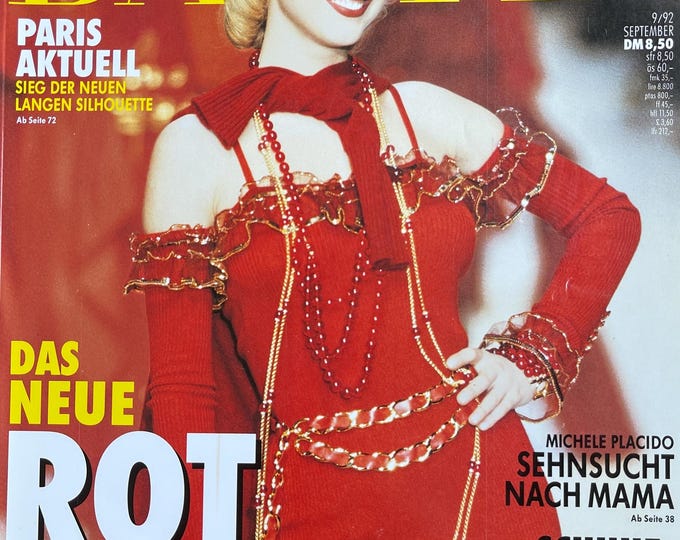 For Women who read fashion -Fashion magazine Harper’s Bazaar 1992 edition German cover Eva Herzigova!