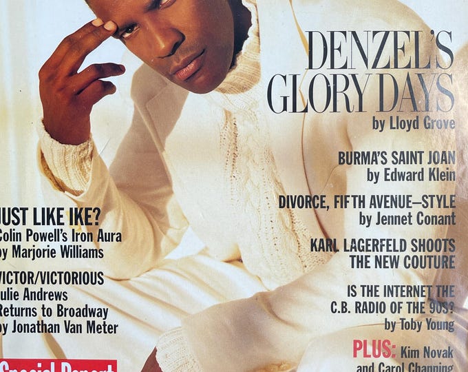 Pre-Owned Collectible - Vintage rare Magazine VANITY FAIR 1995 cover Denzel' Gorie Days-Iconic stories, Collectible Retro issue!