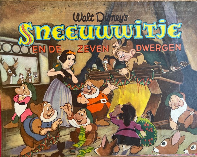 Vintage Snow White Picture Album Book - Dutch Disney Collectible - Old Children's Story Book - Retro Illustrated Album - Nursery Decor Gift