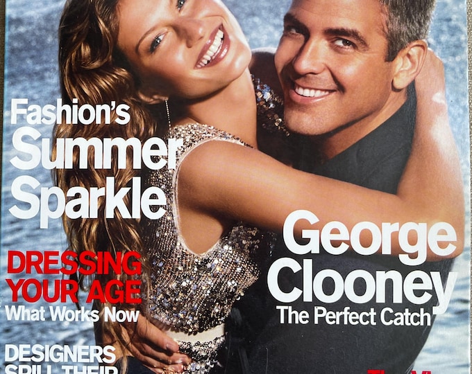 VOGUE magazine June 2000 cover Gisele Bundschen & George Clooney