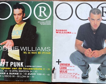 Music Culture - Vintage rare Dutch Pop music 2x magazine OOR ROBBIE WILLIAMS 1999, 2001-Iconic Music History