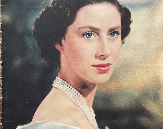 Vintage rare classic magazine ILLUSTRATED 1950 cover Princess Margeret-Vintage Print -Iconic stories, Phorhography Collectible Retro issue