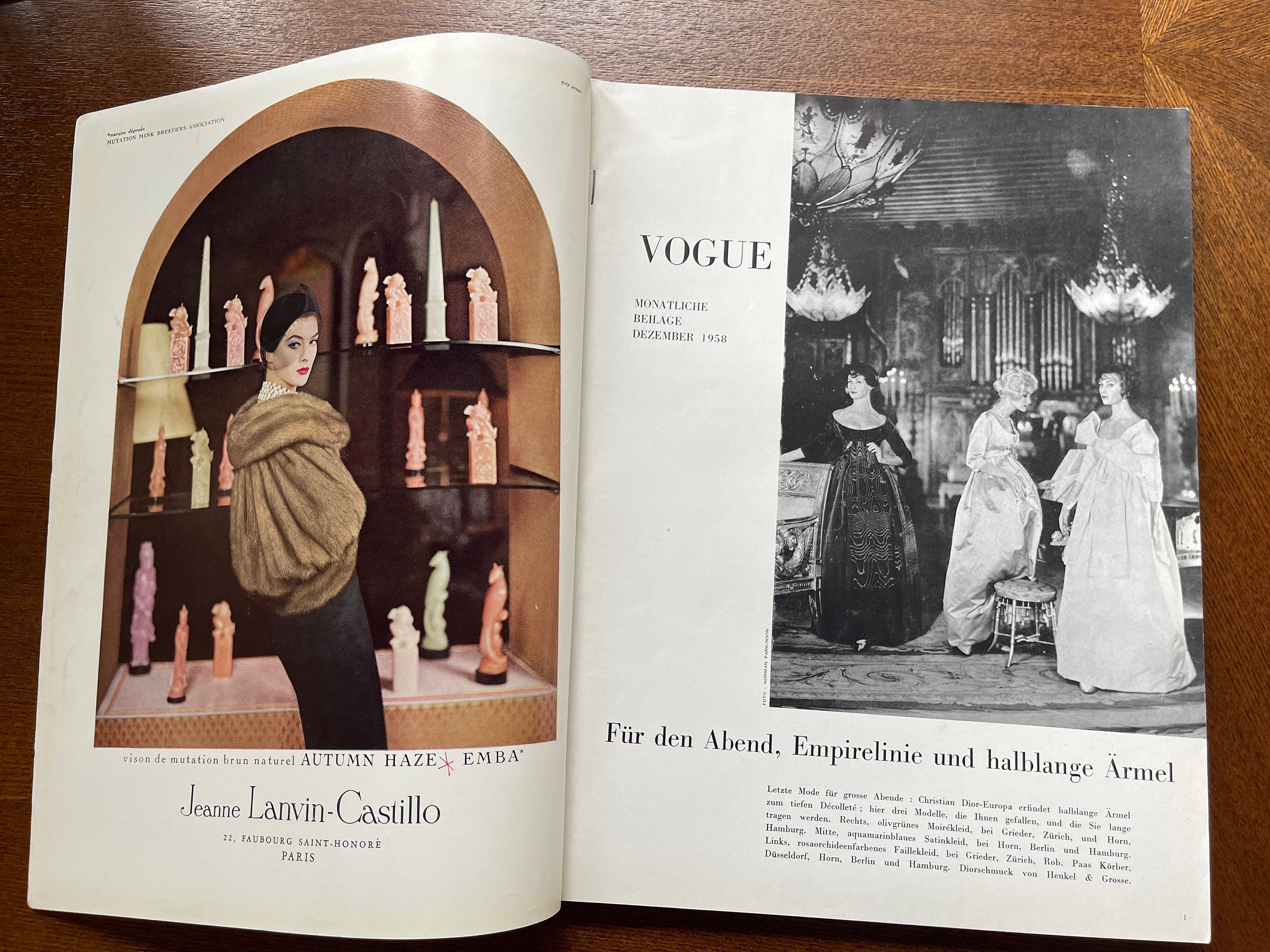Vogue French December 1958 Anne St Marie! Vintage