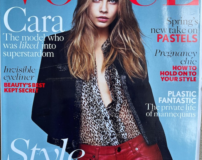 Pre-Owned Magazine Vogue British 2014 cover Cara Delevingne-Iconic Style Fashion Covers Photography Models & Editorials