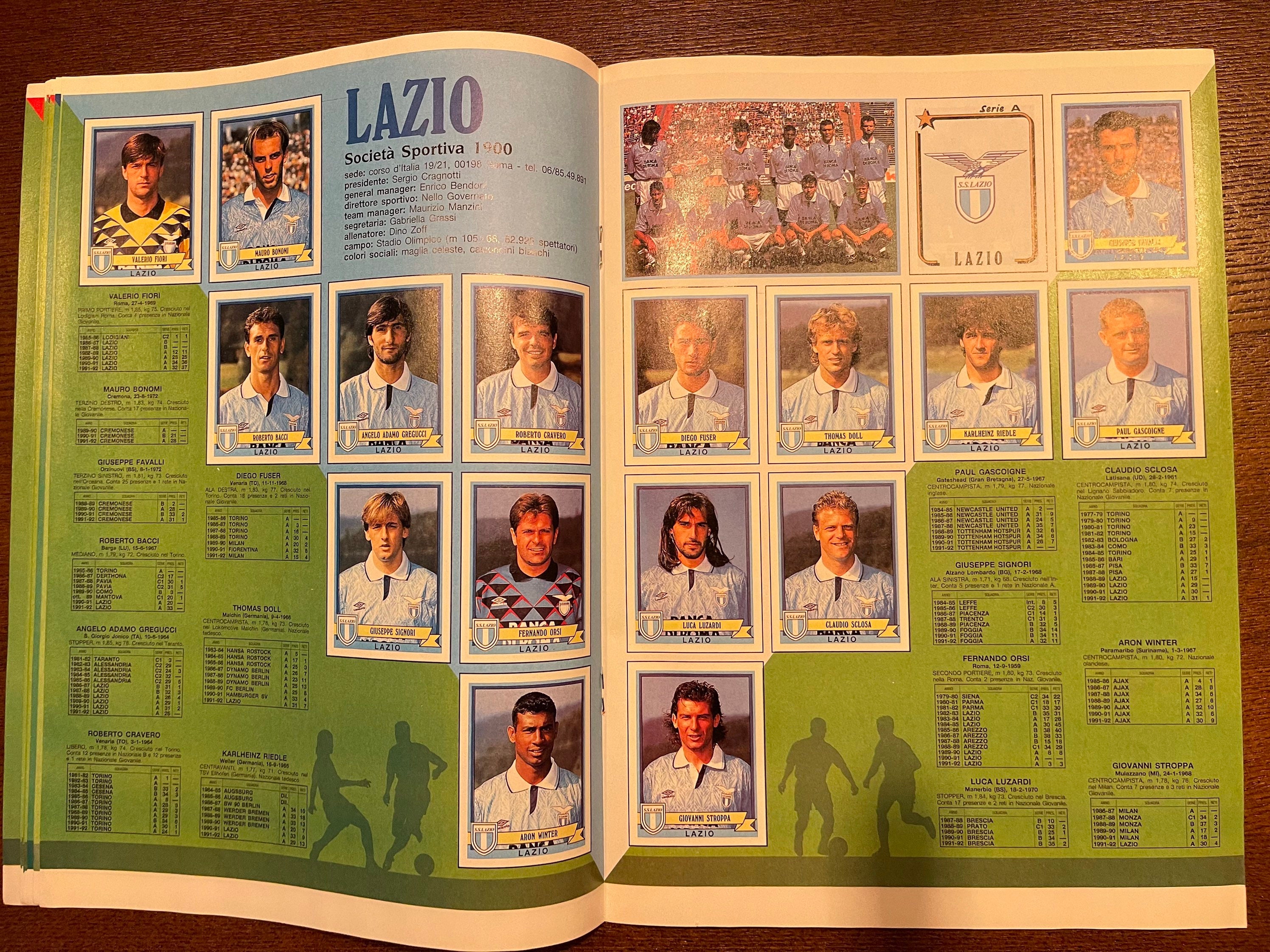 Panini Calciatori The Collection Complete 1991-92 1992 Journal
