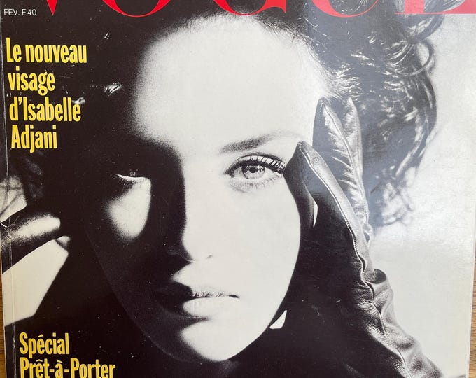 Pre-Owned Vogue Paris MAGAZINE 1992 February cover Isabelle Adjani - Collectible issue