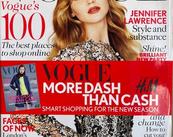 Pre-Owned (new) Vogue magazine 2012 - cover Jennifer Lawrence