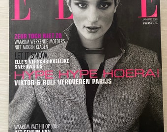 Vintage revista de moda holandesa ELLE Enero de 2001