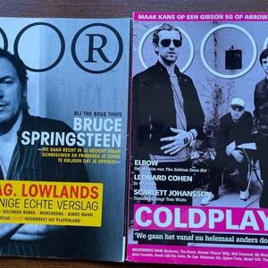 Music Culture - Vintage rare Dutch Pop Music 2x magazine OOR 2002 Bruce Springsteen & Coldplay-Iconic Music History