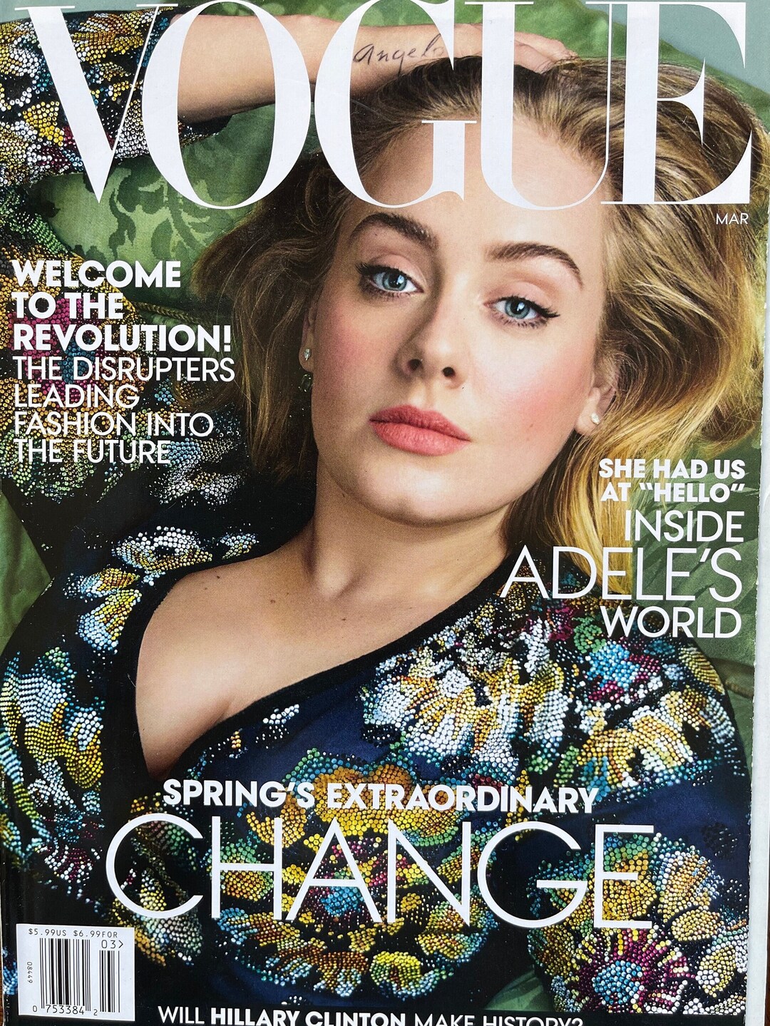 Pre-owned Magazine Vogue Cover Adele's World!-iconic Style Fashion