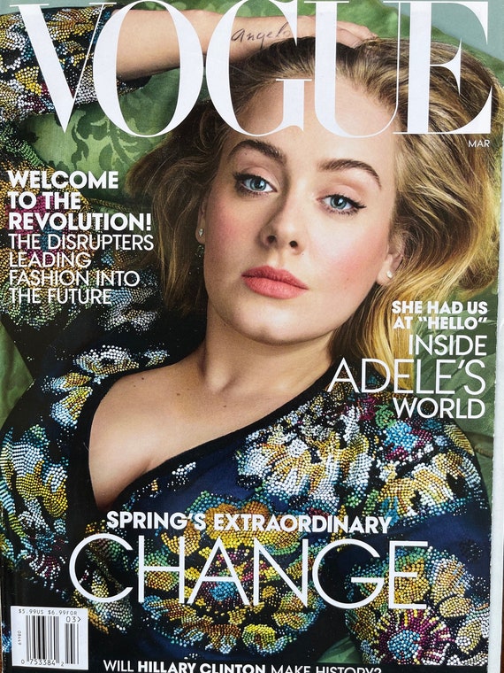 Pre-owned Magazine Vogue Cover Adele's World!-iconic Style Fashion