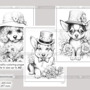 Cute Puppies Coloring Pages for Kids Printable Colouring - Etsy
