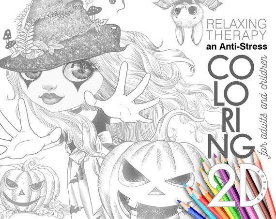Coloring Pages Fairy & Halloween party Coloring Relaxing