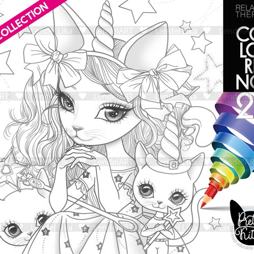 printable coloring kids coloring page kitty kitten etsy israel