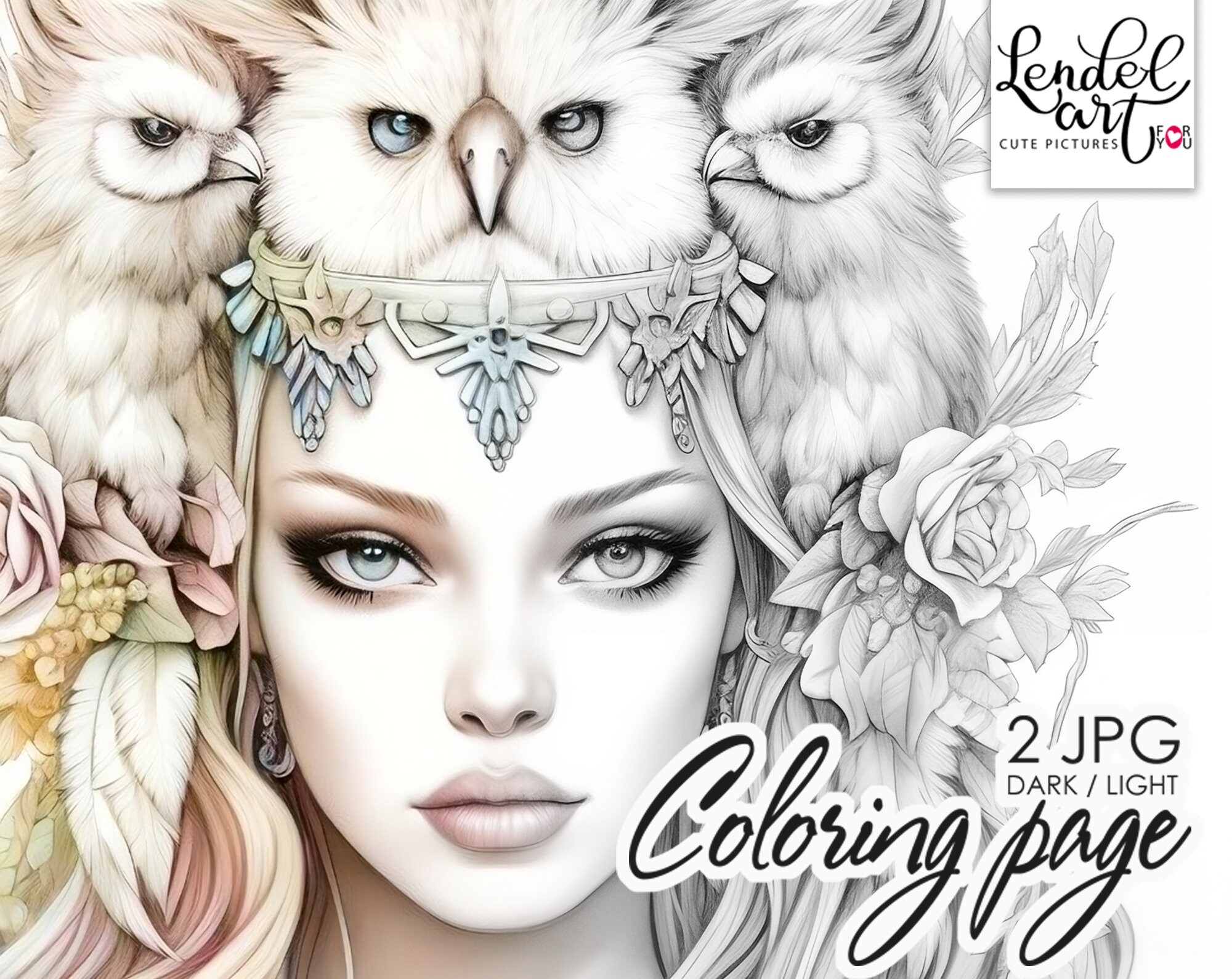 Girl Owls Coloring Pages