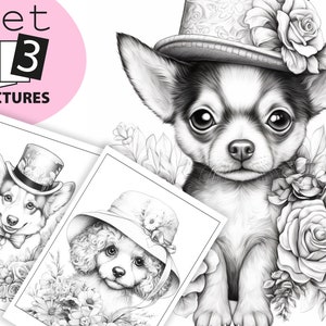 Cute Puppies Coloring Pages for Kids Printable Colouring - Etsy