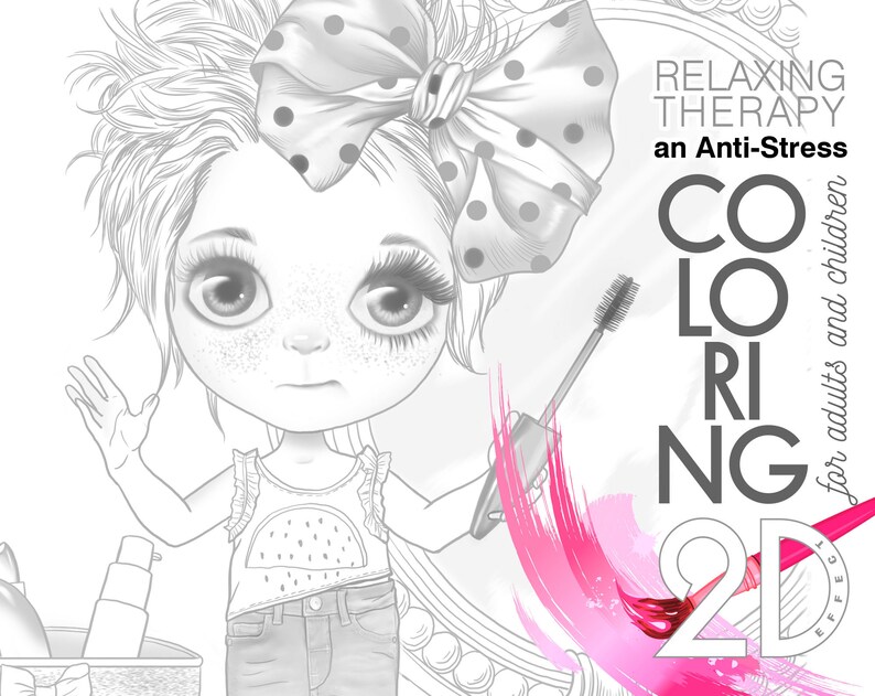 Cute Fashion Girl Fashionista Cosmetic Makeup Coloring Etsy