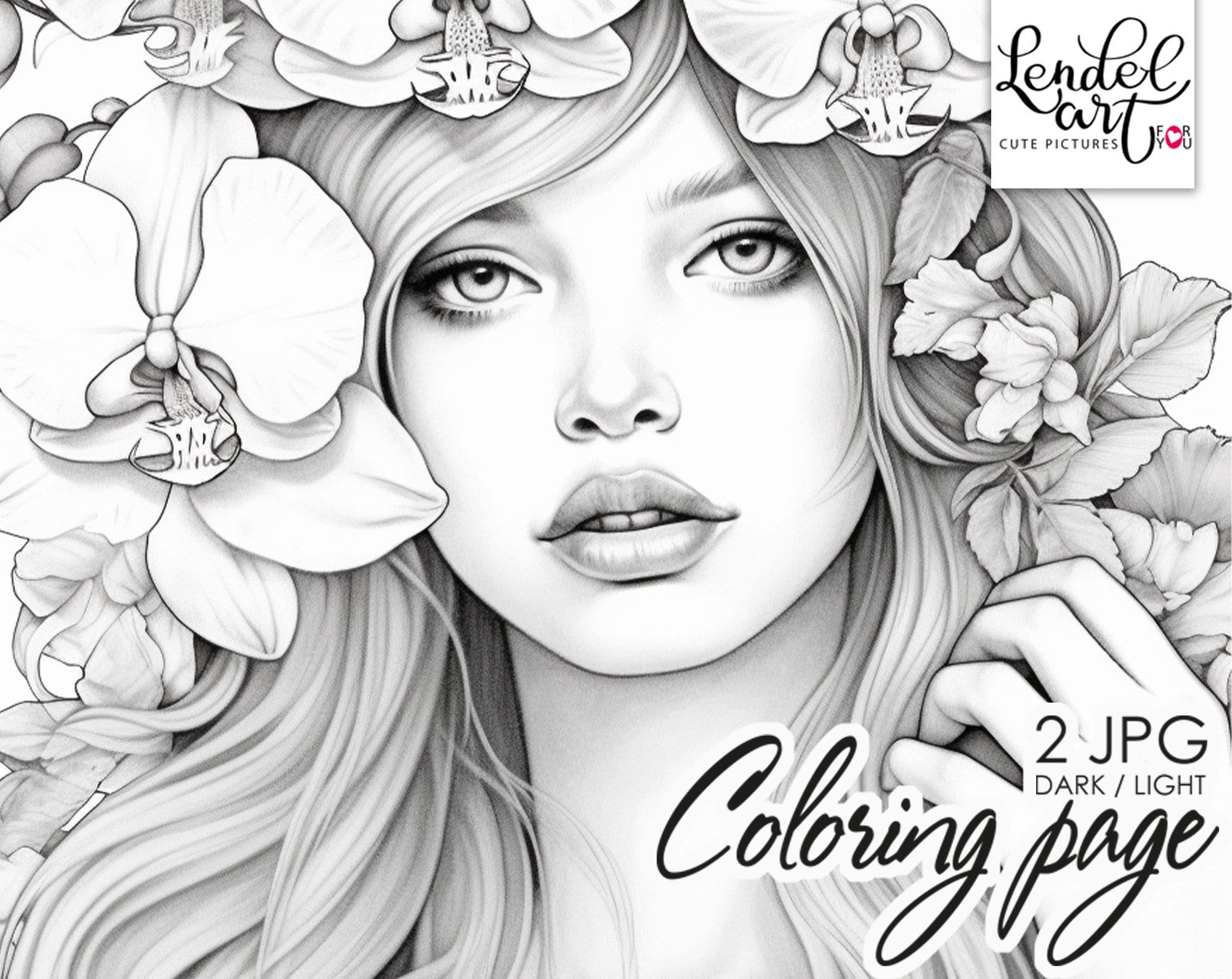 Black Orchid Coloring Page