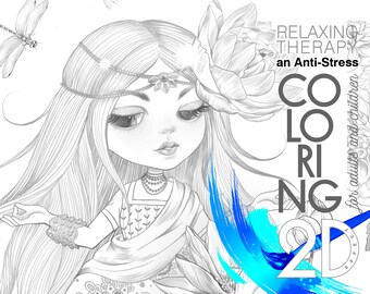 Coloring Pages Princess, Little Princess, Printable Coloring Pages, Cute Girls, Coloring for adult and children, Instant Download