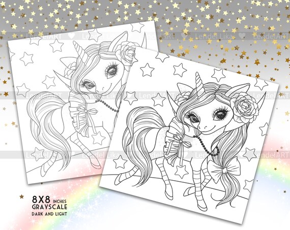 unicorn moon cute unicorn baby unicorn coloring page for etsy
