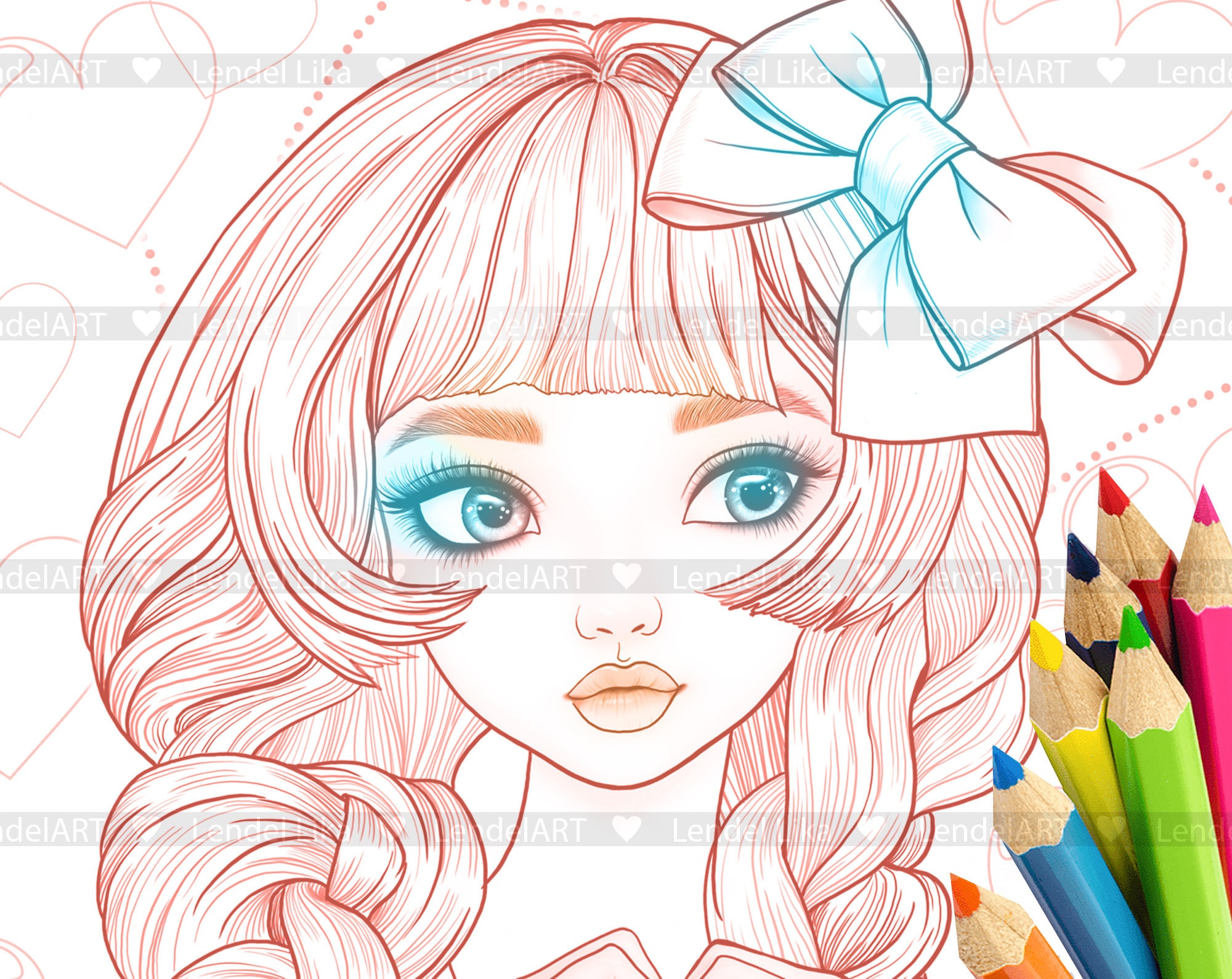 Printable Coloring Page Girl Portrait Coloring Page for - Etsy Canada