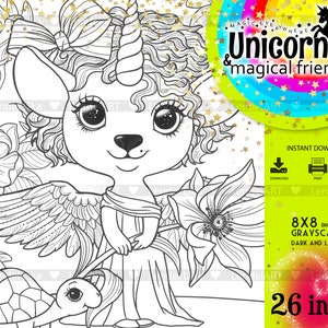 cute unicorn coloring printable kids coloring page coloring etsy