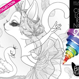 Cat Ballerina Ballet Coloring Page Kitten Collection of | Etsy