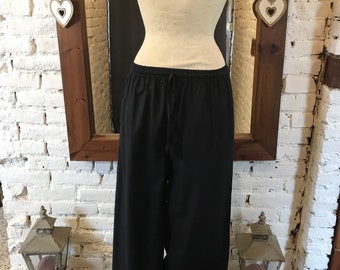 Pantalon droit, pantalon décontracté, pantalon coton noir