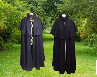 Cape, long Venetian cape, men's medieval cape, elven cape, costume cape, druid cape, Celtic cape, Viking cape, first empire cape