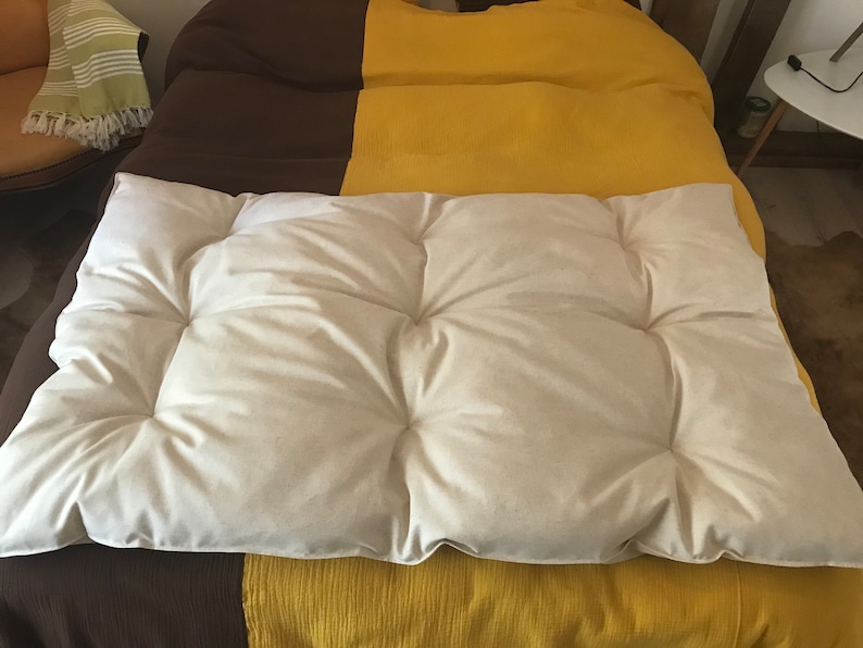 Edredon 90/160 cm, édredon traditionnel en lin/coton et laine de mouton vierge, édredon lit, couette courte lit, couvre lit matelassé cosy image 4