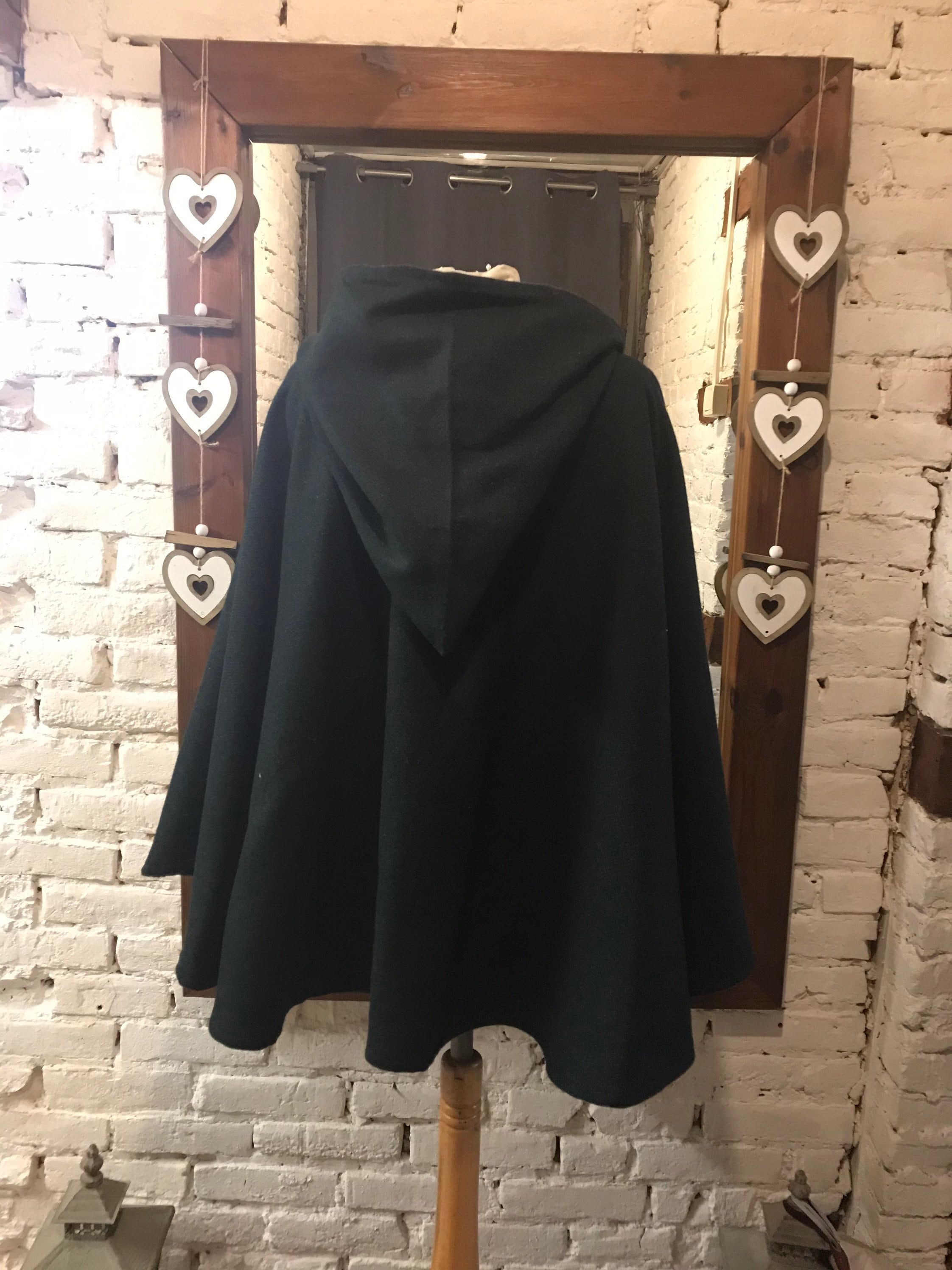 Cape short black cape cape coat capeline capelet or Etsy