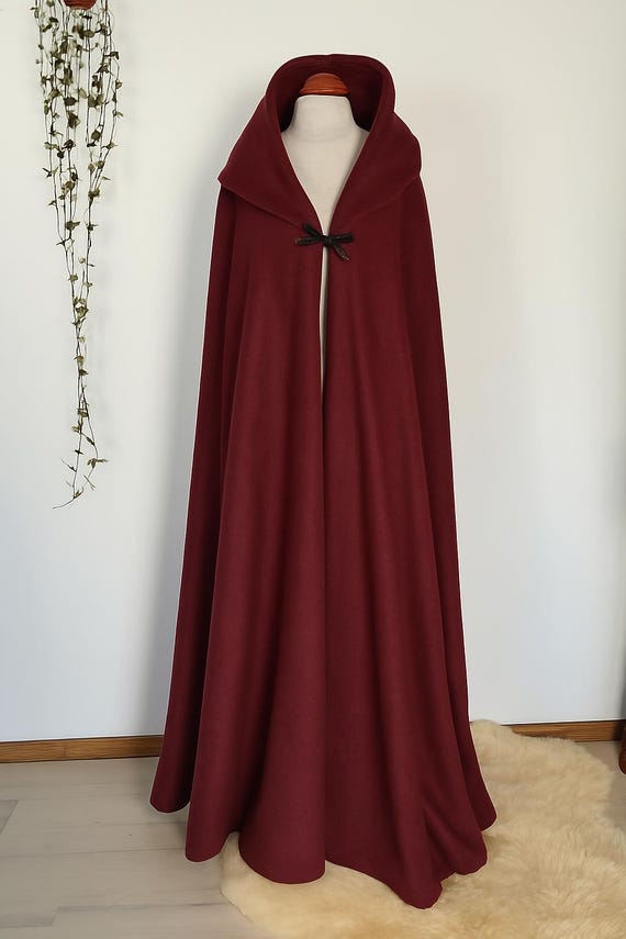 hooded burgundy pea coat