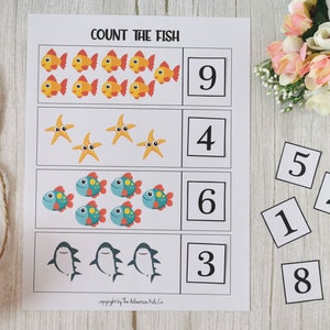 Preschool Math Printable Activity, Number Counting Printable, Preschool Learning Activity, Math for Preschool, Kindergarten & Homeschooling