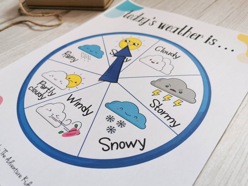 Weather Wheel Printable Weather Learning Printable Preschool | Etsy